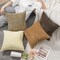 Corduroy Throw Pillow Covers 18x18, Set of 4 Multi-Color Matching Square Soft Throw Pillow Cases Modern Stripes Couch Pillows for Living Room Home Bedroom Sofa Car Office Decor, 45x45cm/Brown